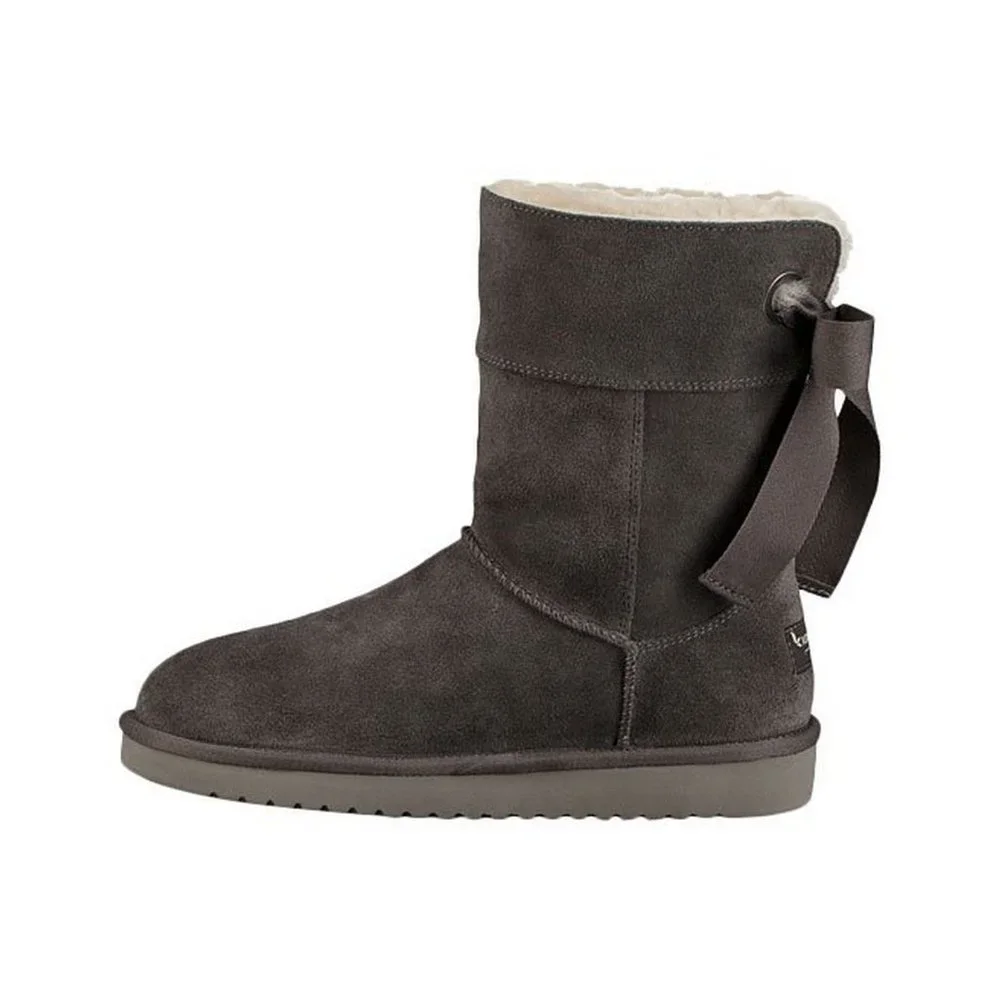 Koolaburra by UGG Gray Short Suede Winter Boots Women 8 - Picture 3 of 8